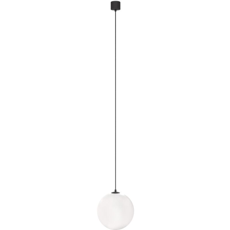 foto del prodotto lampadario sospensione moderno luna alluminio nero luce led integrato 5w fredda