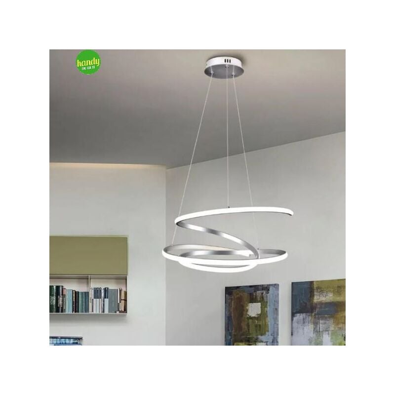 foto del prodotto lampadario sospeso kiley novecento silver 54cm led 45w