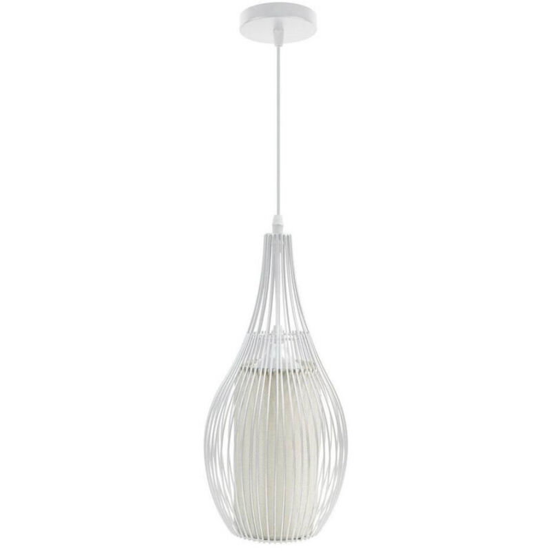 foto del prodotto lampadario sospeso ovale pendente a sospensione moderno e27 plafoniera b19 bianco trade shop traesio