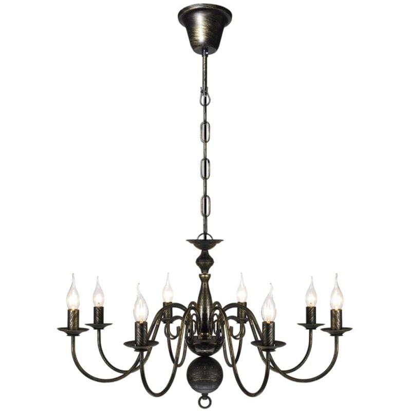 foto del prodotto lampadario stile antico metallo nero lampadine 8 x e14 - vidaxl