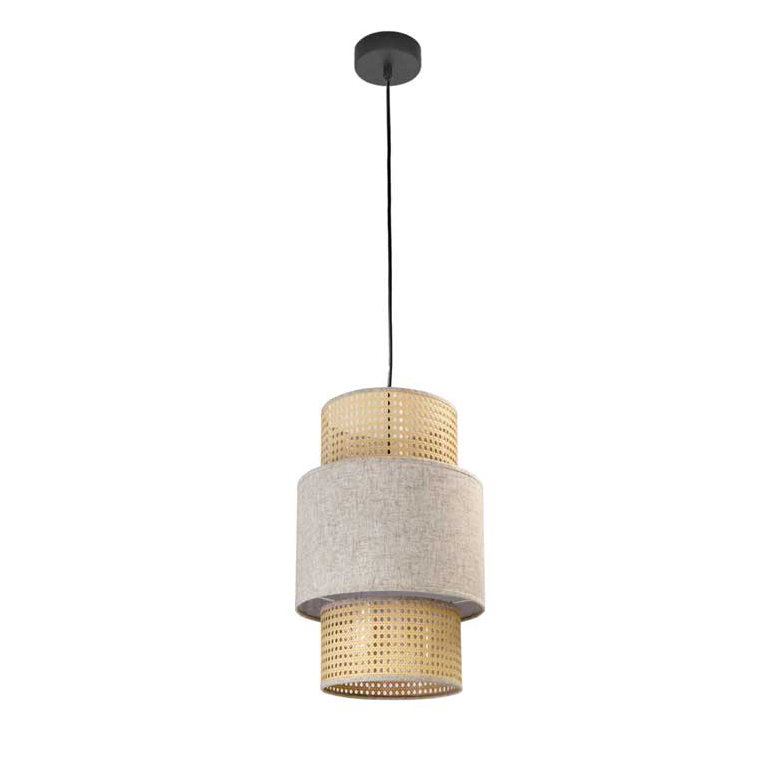 foto del prodotto lampadario stile industrial 30x44 cm con paralume crema e bianco