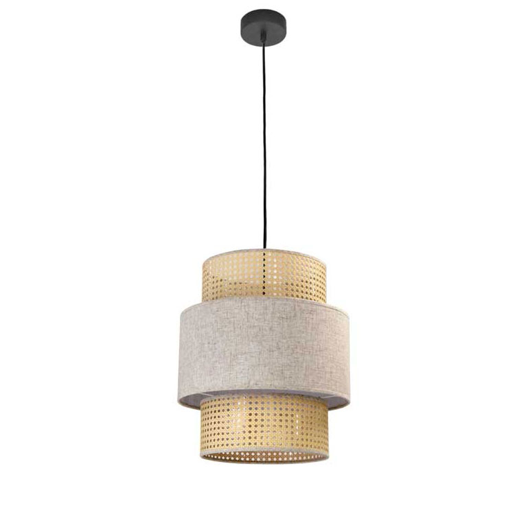 foto del prodotto lampadario stile industrial 40x44,5 cm con paralume crema e bianco