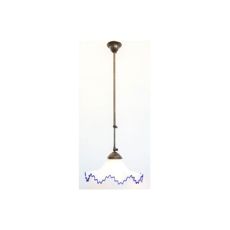 foto del prodotto lampadario telescopico murano 1 luce in ferro battuto cruccolini lampade blu