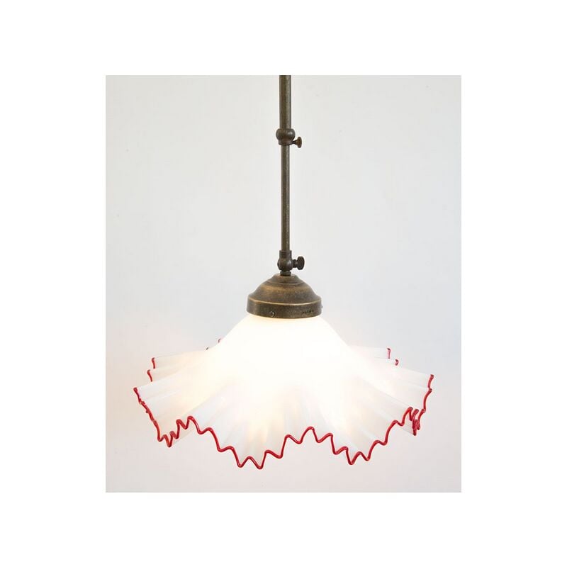 foto del prodotto lampadario telescopico murano 1 luce in ferro battuto cruccolini lampade rosso