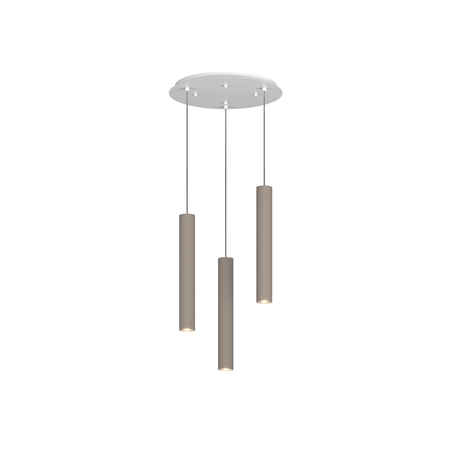 foto del prodotto lampadario tondo industrial minimal xeana metallo bianco marrone 3 luci gu10