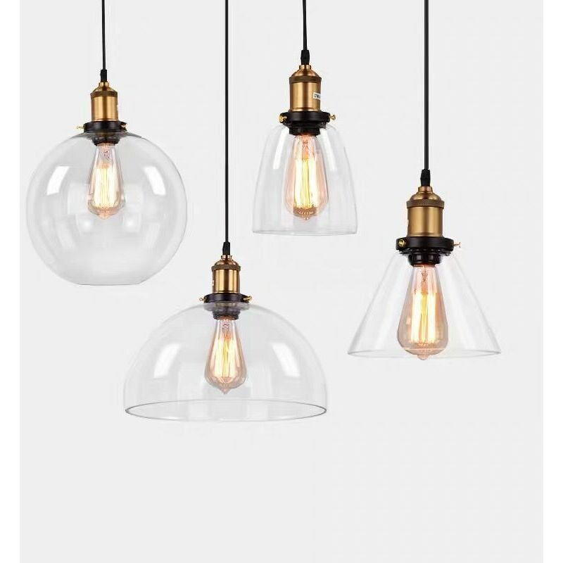 foto del prodotto lampadario vintage lampadario industriale in vetro edison e27 piedistallo camera da letto soggiorno cucina sala da pranzo