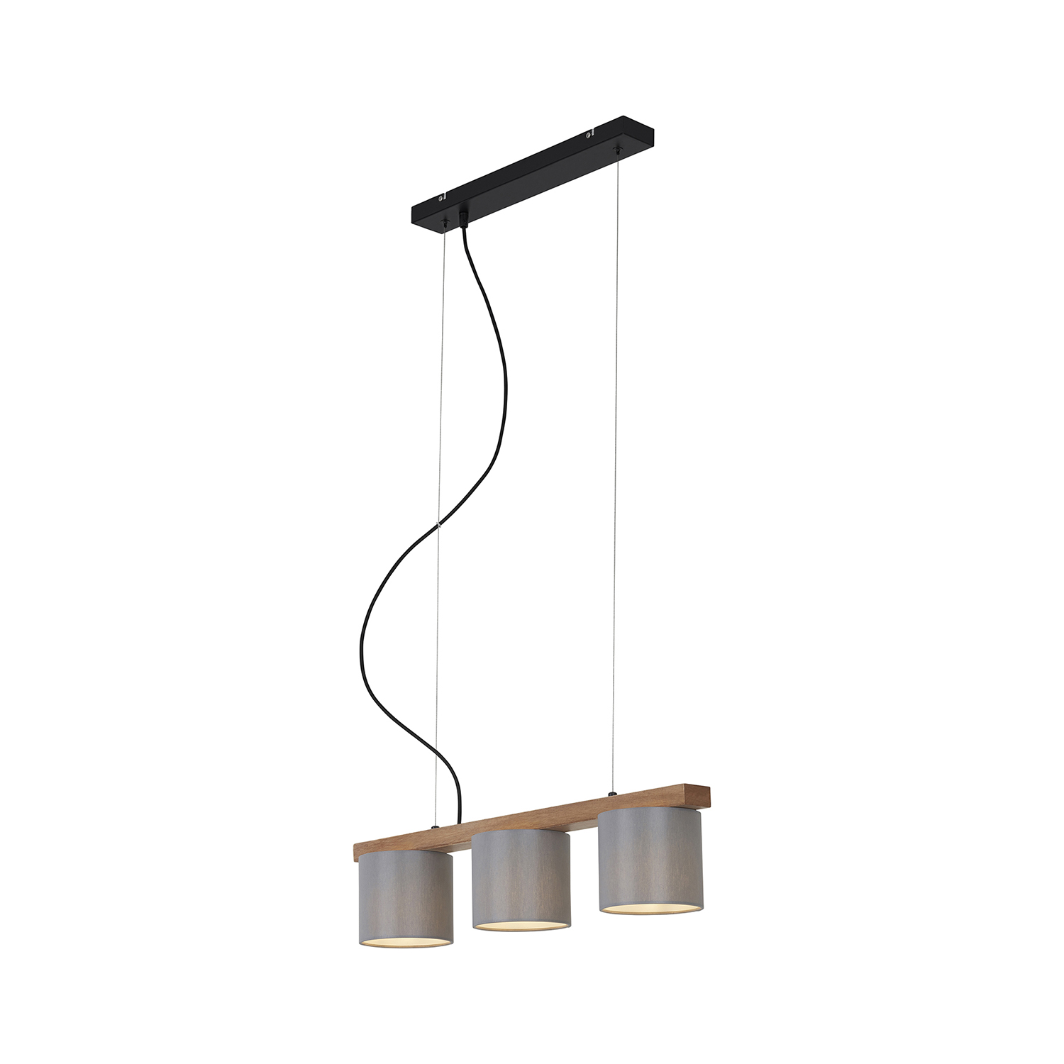 foto del prodotto lampadario vintage rhon metallo nero 3 luci e14