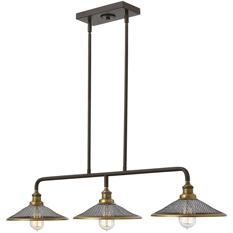 foto del prodotto lampadario vintage rigby acciaio bronzo buckeye 3 luci e27