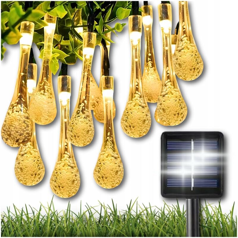 foto del prodotto lampade a fiore di lacrima ghirlande per giardino ghirlandia per balcone solare 40 led caldo