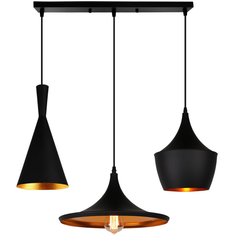 foto del prodotto lampade a sospensione creative moderna lampadario decorareativa camera da letto soggiorno metallo 3 luci nero 
