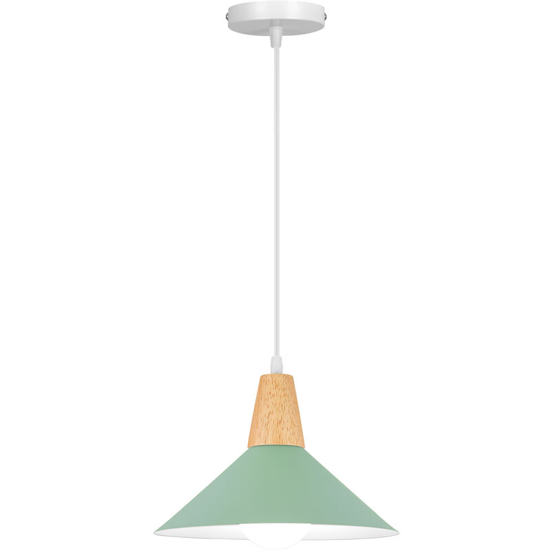 foto del prodotto lampade a sospensione moderna semplice lampadario da soffitto regolabile e27 verde chiaro