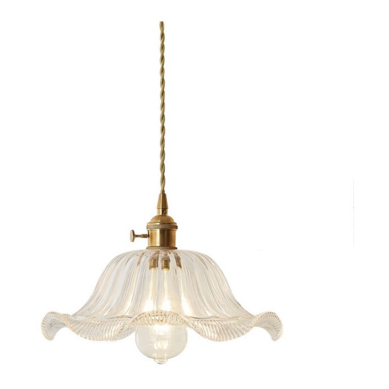 foto del prodotto lampade a sospensione retr lampadario a soffitto vetro metallo plafoniera interna per sala bar ristorante colore trasparente
