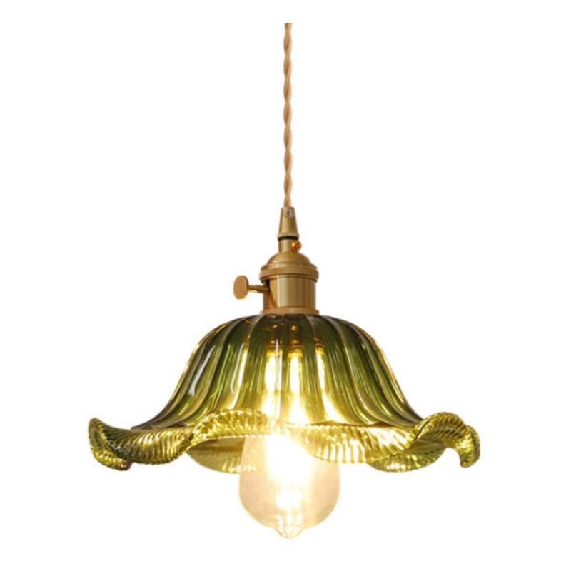 foto del prodotto lampade a sospensione retr lampadario a soffitto vetro metallo plafoniera interna per sala bar ristorante verde