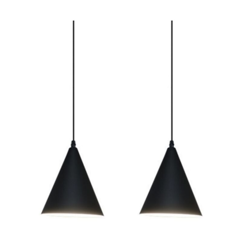 foto del prodotto lampade a sospensione vintage industriale lampadario soffitto metallo plafoniera regolabile nero 19cm 2 pezzi