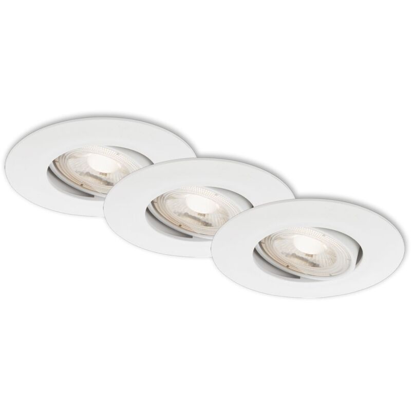 foto del prodotto lampade da incasso a led dimmerabili orientabili set da 3 5 w bianco plastica briloner