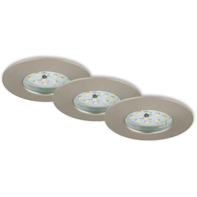 foto del prodotto lampade da incasso a led dimmerabili set da 3 ip44 5,5 w plastica argento briloner
