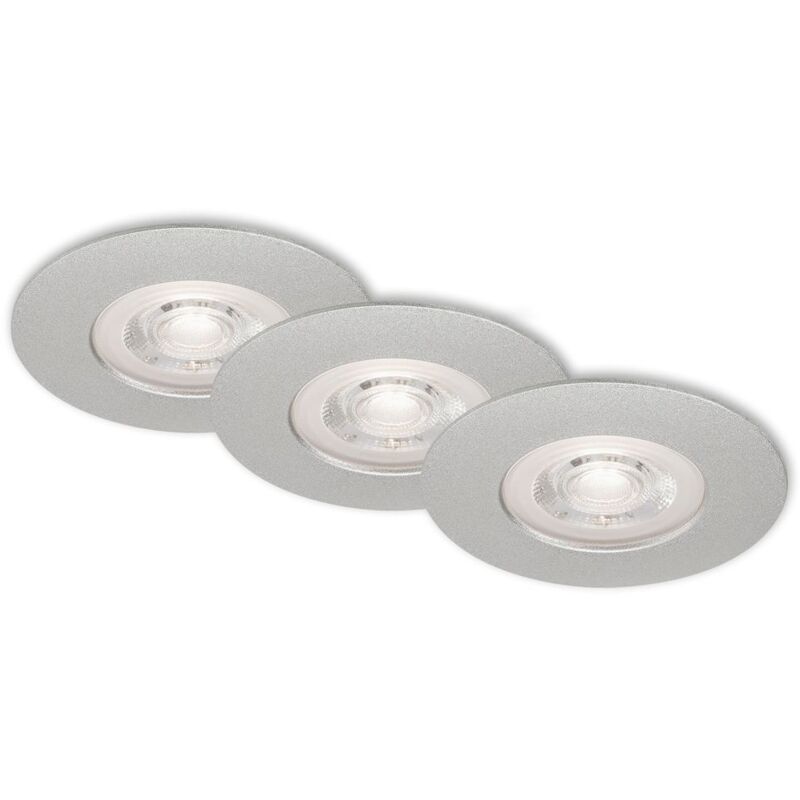 foto del prodotto lampade da incasso a led dimmerabili, set da 3, ip44, 5 w, argento, plastica briloner