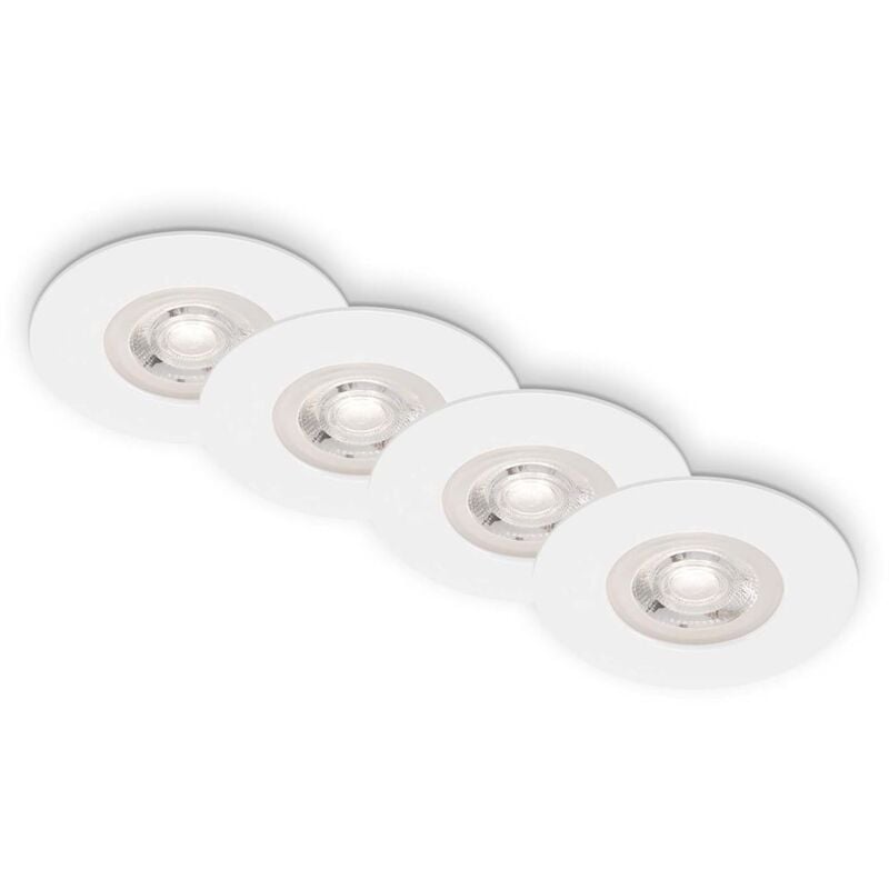 foto del prodotto lampade da incasso a led per bagno dimmerabili set da 4 4,9w ip44 9cm bianco briloner