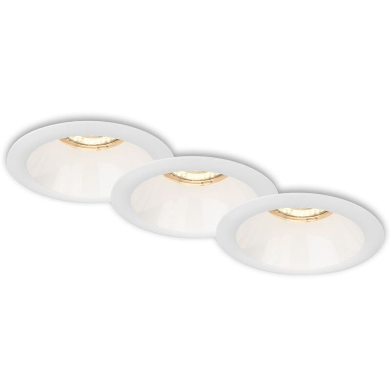 foto del prodotto lampade da incasso a led, set da 3 gu10, portalampada incassato ip23 bianco 9,5cm briloner
