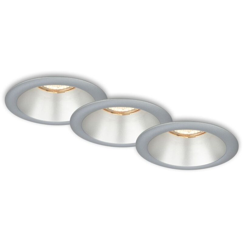 foto del prodotto lampade da incasso a led, set da 3 gu10, portalampada incassato ip23 cromato 9,5cm brilo ner