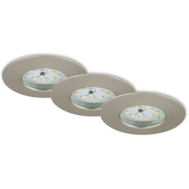 foto del prodotto lampade da incasso a led set da 3 ip44 5w argento plastica 7,5cm briloner