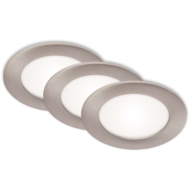 foto del prodotto lampade da incasso a led, set da 3, ip44, 7 w, argento, 4000 k, plastica, 12 cm brilo ner