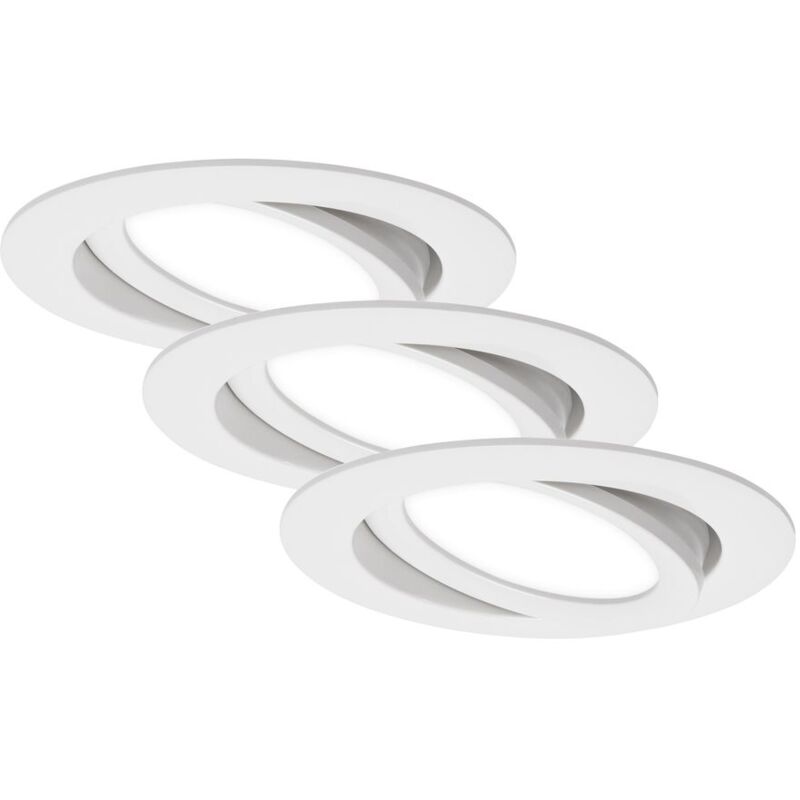 foto del prodotto lampade da incasso a led, set da 3, orientabili, ip23, 7 w, bianco, plastica, 10,6 cm briloner