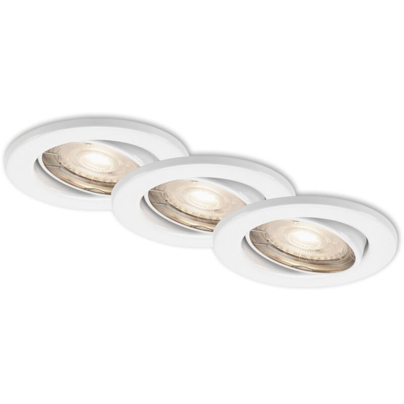 foto del prodotto lampade da incasso led orientabili set da 3 gu10 5 w bianco ip23 metallo briloner
