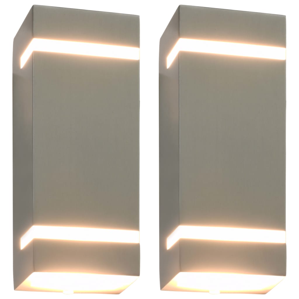 foto del prodotto lampade da parete da esterno 2 pz 35 w argento rettangolari cod mxl 54994