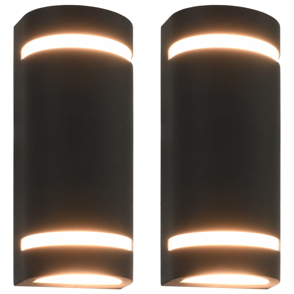 foto del prodotto lampade da parete da esterno 2 pz 35 w nere semicircolari cod mxl 57696