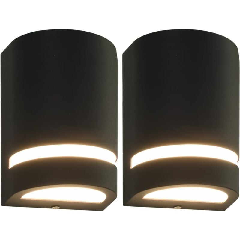 foto del prodotto lampade da parete da esterno 2 pz 35 w nere semicircolari vidaxl