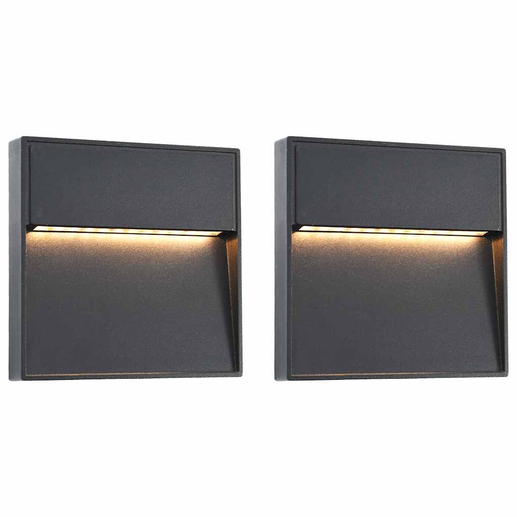 foto del prodotto lampade da parete da esterno a led 2 pz 3 w nere quadrate cod mxl 60201