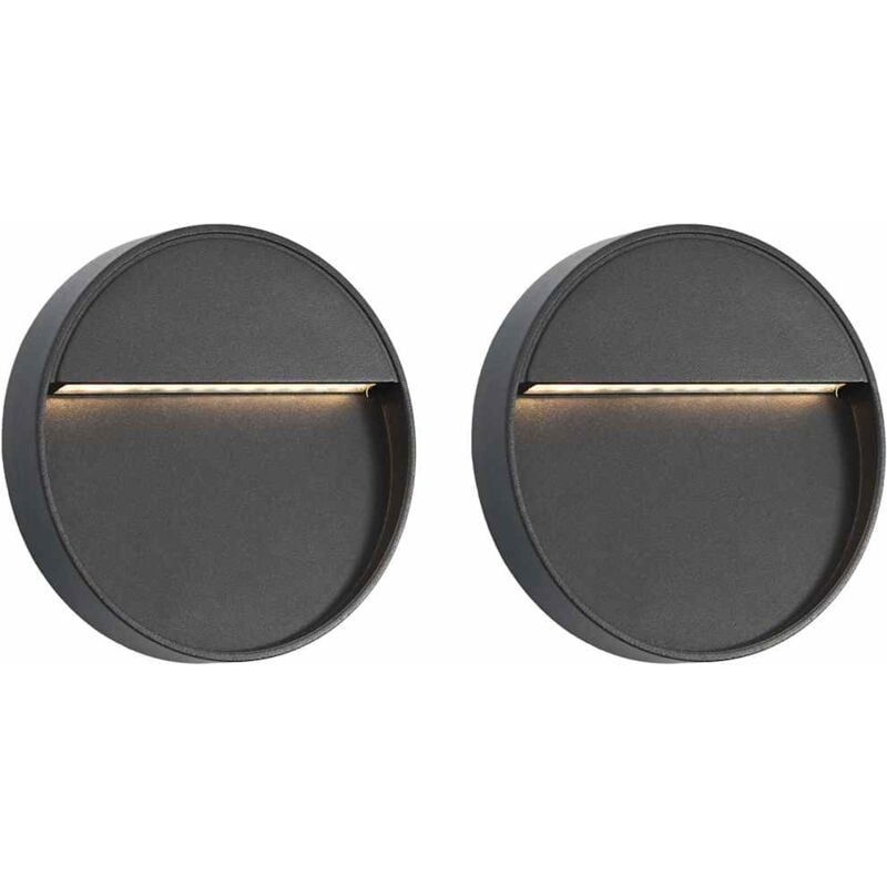 foto del prodotto lampade da parete da esterno a led 2 pz 3 w nere rotonde - vidaxl