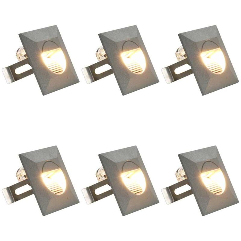 foto del prodotto lampade da parete da esterno a led 6 pz 5 w argento quadrate vidaxl