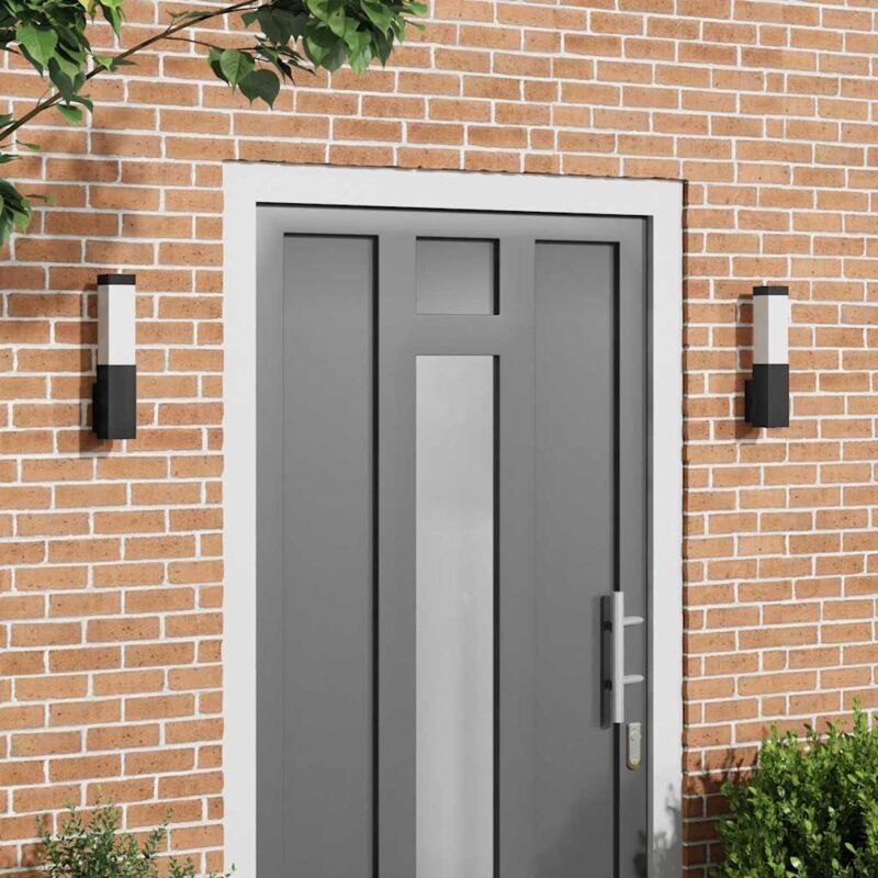 foto del prodotto lampade da parete esterne 2 pcs nero 10.5 x 6 x 35 cm - vidaxl