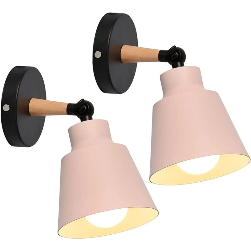 foto del prodotto lampade da parete in metallo regolabili e27 industriali vintage per uso interno rosa 