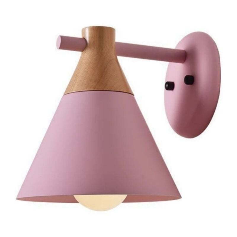 foto del prodotto lampade da parete moderna applique da parete legno metallo lampada a muro creativo 22cm rosa