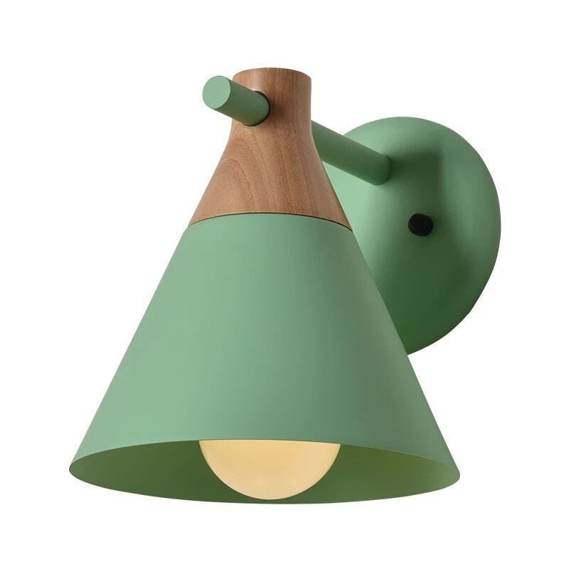 foto del prodotto lampade da parete moderna applique da parete legno metallo lampada a muro creativo 22cm verde