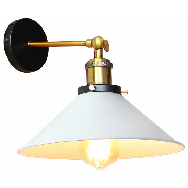 foto del prodotto lampade da parete vintage bianco applique da parete metallo retr illuminazione a muro e27 per camera da letto soggiorno camera