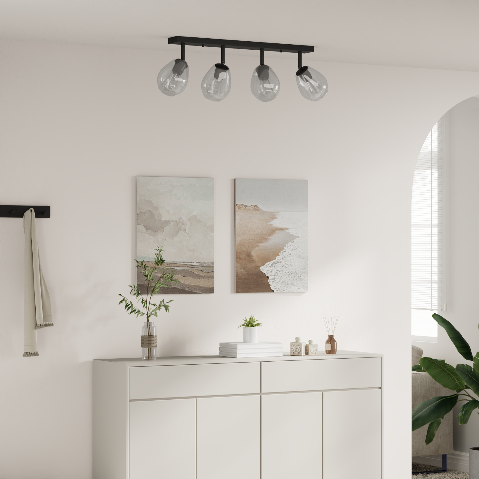 foto del prodotto lampade da soffitto con paralume in vetro regolabile anthracite e27