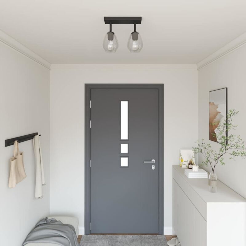 foto del prodotto lampade da soffitto con paralume in vetro regolabile anthracite e27 vidaxl