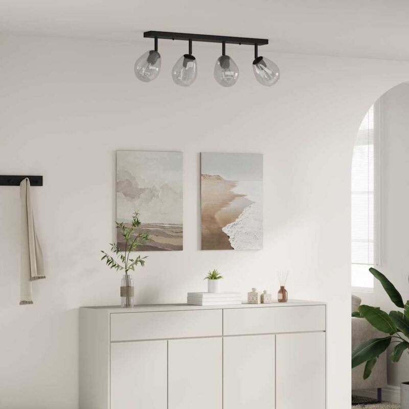 foto del prodotto lampade da soffitto con paralume in vetro regolabile anthracite e27 vidaxl
