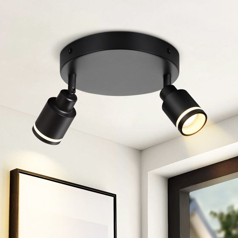 foto del prodotto lampade da soffitto gbly luce da soffitto moderna con 2 lampadine gu10 girevoli, lampada per cucina, lampada per corridoio, quadrata in metallico