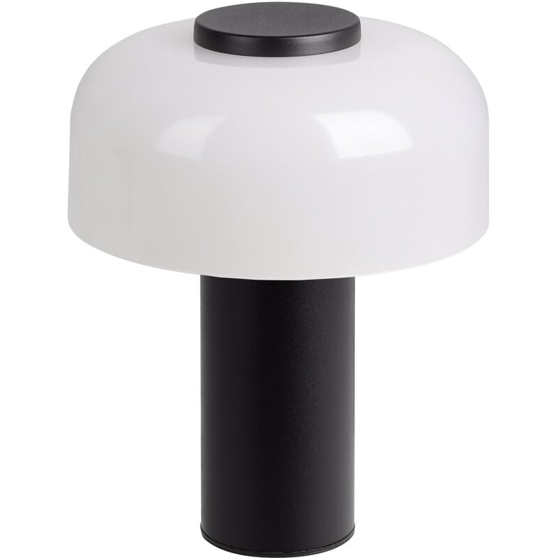 foto del prodotto lampade da tavolo esterno contemporaneo ponente acciaio nero vetro bianco led