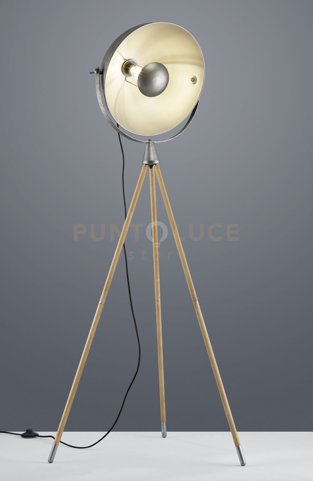 foto del prodotto lampade da terra cupola metallo delhi 403400167 acciaio e legno