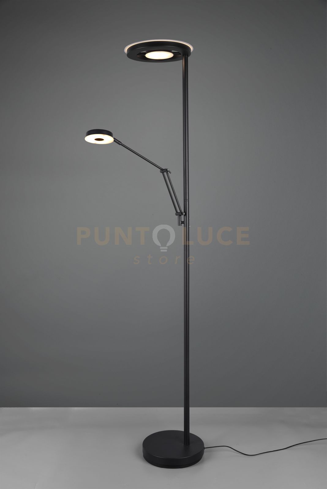 foto del prodotto lampade da terra led con lampada da lettura nera con regolazione intensit barrie 424210332