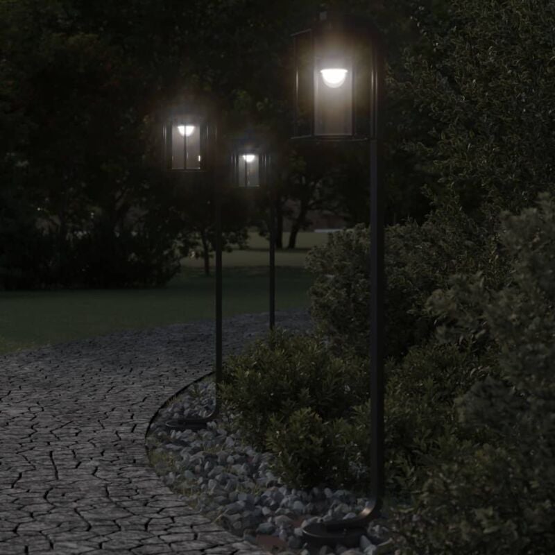 foto del prodotto lampade da terra per esterni 3 pz nere 100 cm in acciaio inox vidaxl 495109