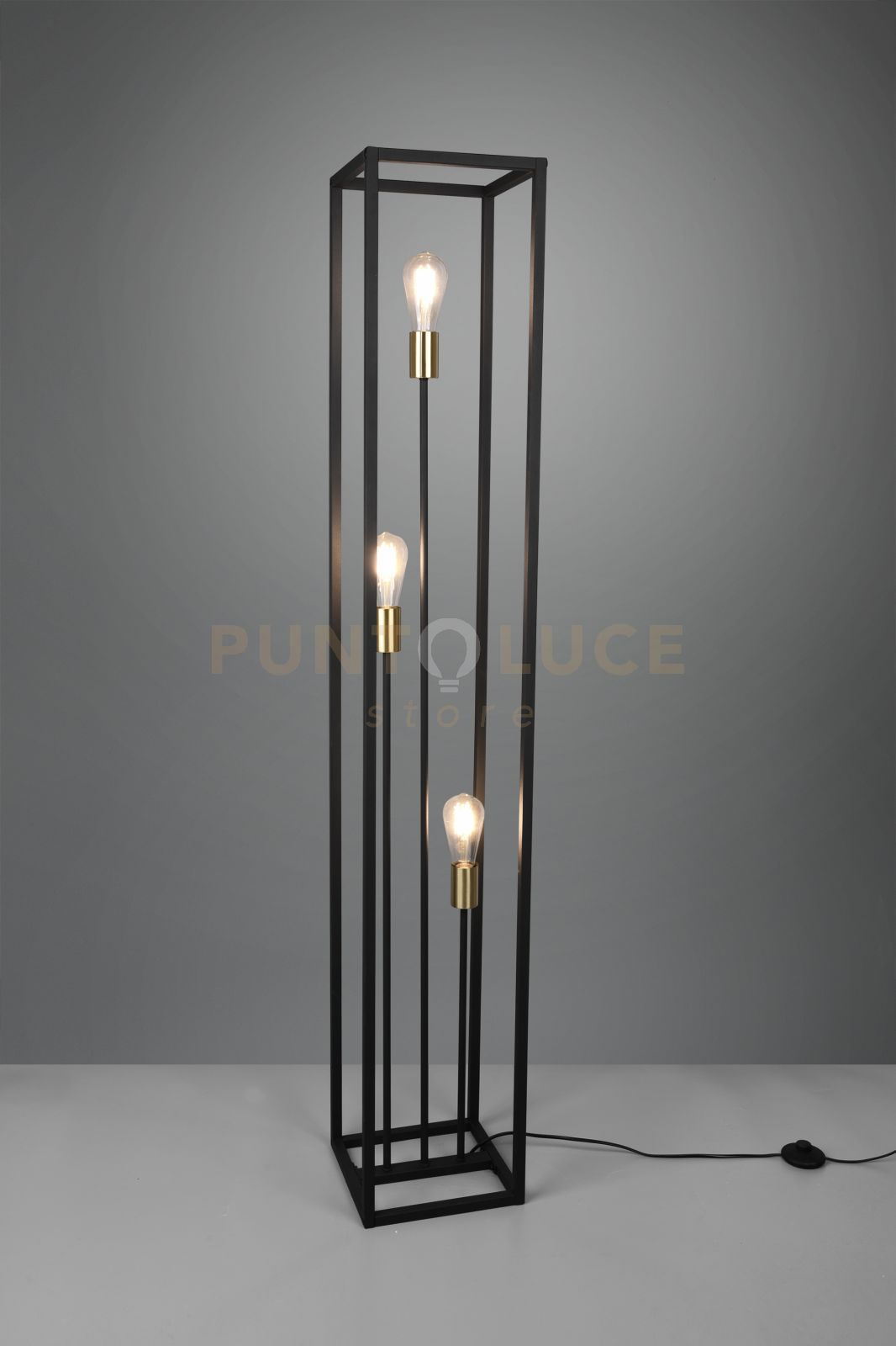 foto del prodotto lampade da terra vito 3 luci nera ed ottone anticato r40193032