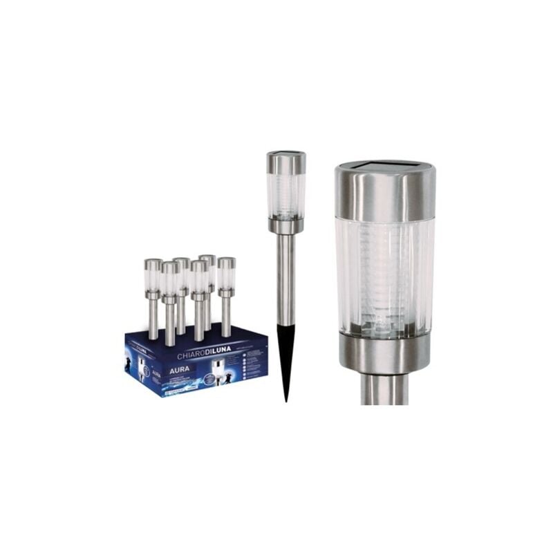 foto del prodotto lampade lampada solare aura in acciaio cm. 6xh42 illuminazione esterna pz.12