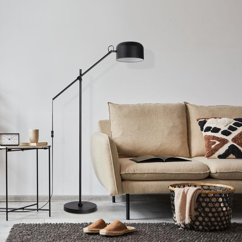 foto del prodotto lampade led sospensione da terra plafone deco soggiorno lettura ufficio e27 nero, lampada da terra nero paco home